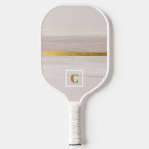 Raquette De Pickleball Monogramme beige et or neutre