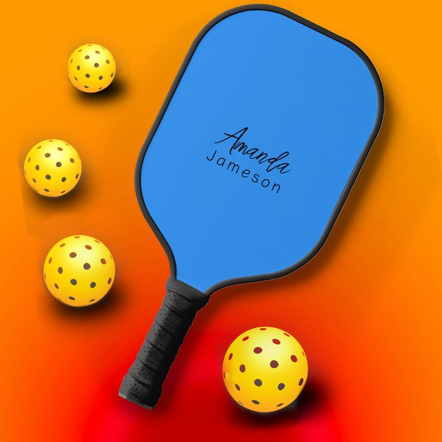 Raquette De Pickleball Monogramme bleu chic moderne (Créateur téléchargé)