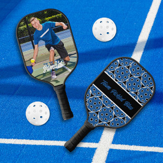 Raquette De Pickleball Monogramme bleu piloté Photo Pickleball Paddle