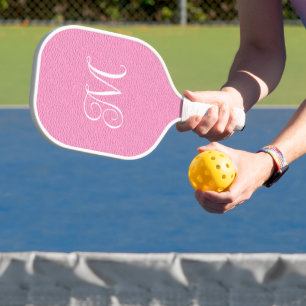 Raquette De Pickleball Monogramme Calligraphique Bouclé Féminin Aspect Cu