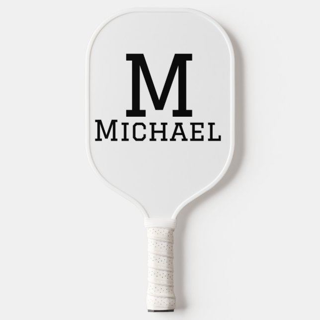 Raquette De Pickleball Monogramme capital masculin ajouter nom simple cla (Recto)