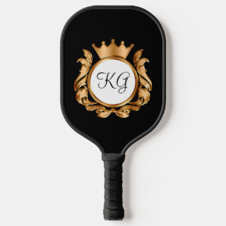 Raquette De Pickleball Monogramme Classé Rois Thème Couronne