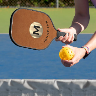 Raquette De Pickleball Monogramme classique en cuir moderne
