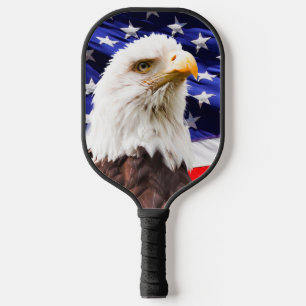Raquette De Pickleball Monogramme d'aigle patriotique américain