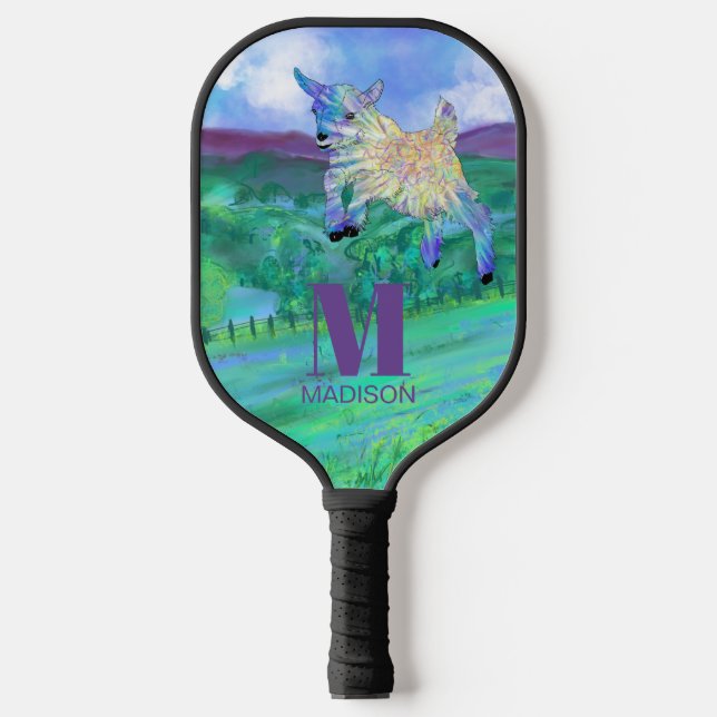 Raquette De Pickleball Monogramme de chèvre mignonne (Recto)