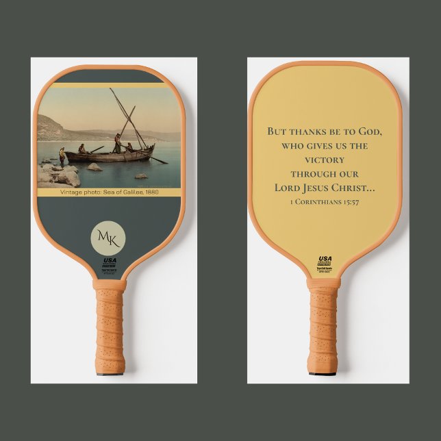 Raquette De Pickleball Monogramme de citation religieuse de Jésus de la B (Pastor-appreciation Pickleball Paddles)