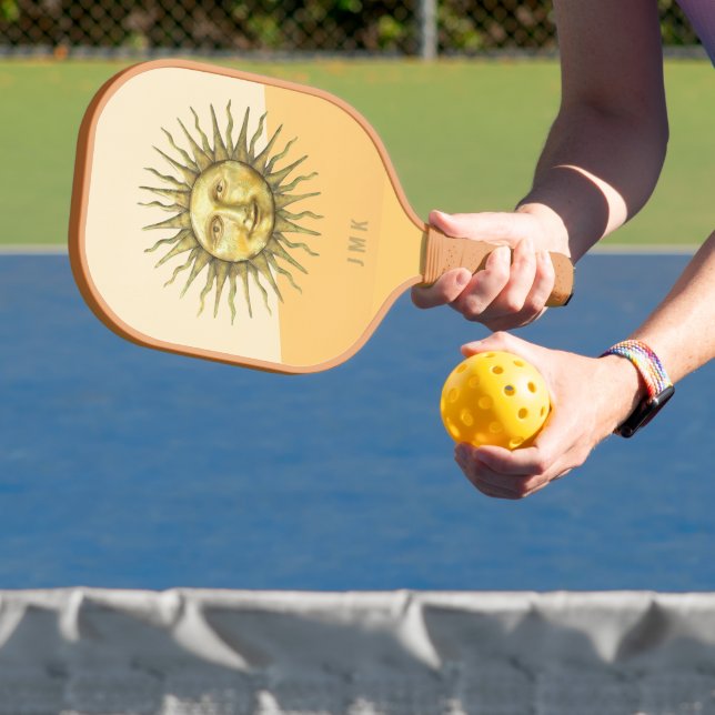 Raquette De Pickleball Monogramme de la face solaire céleste (Insitu)
