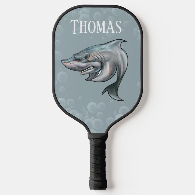 Raquette De Pickleball Monogramme de Slogan de requins puissants (Recto)