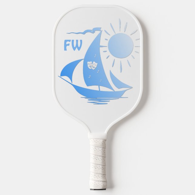 Raquette De Pickleball Monogramme de Théâtre Whimsical Unique (Recto)
