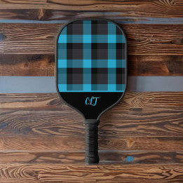 Raquette De Pickleball Monogramme en plastique turquoise foncé et noir de