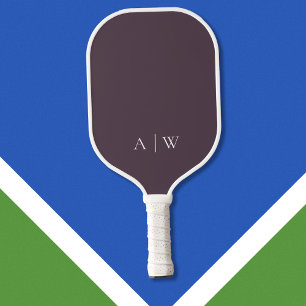 Raquette De Pickleball Monogramme épuré violet minimaliste