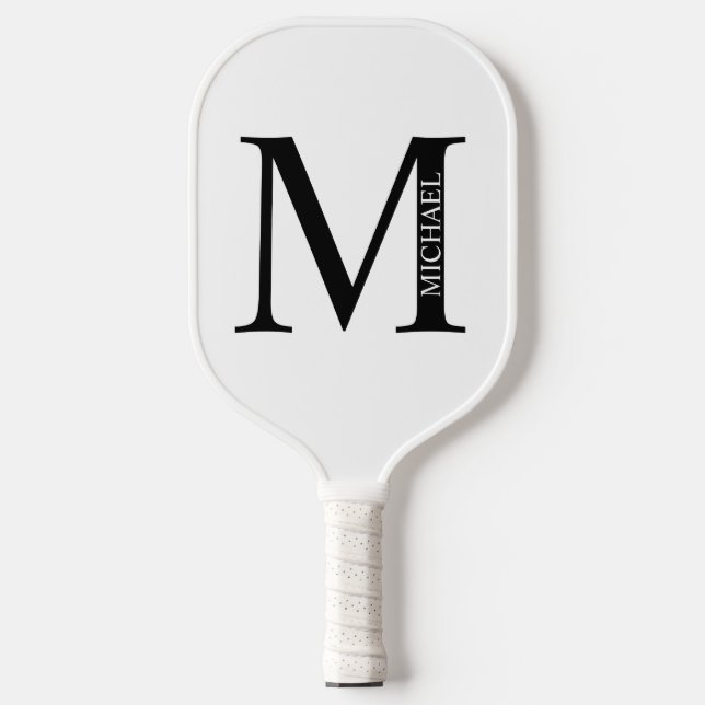 Raquette De Pickleball Monogramme et nom personnalisés (Recto)