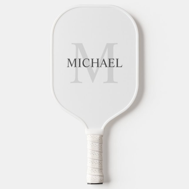 Raquette De Pickleball Monogramme et nom personnalisés classiques (Recto)