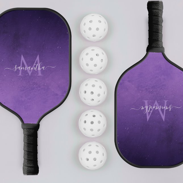 Raquette De Pickleball Monogramme et nom personnalisés de l'univers de ga (Créateur téléchargé)