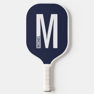 Raquette De Pickleball Monogramme et nom personnalisés modernes