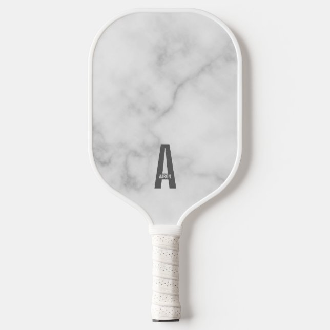 Raquette De Pickleball Monogramme et nom personnalisés modernes (Recto)