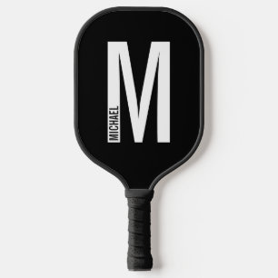 Raquette De Pickleball Monogramme et nom personnalisés modernes