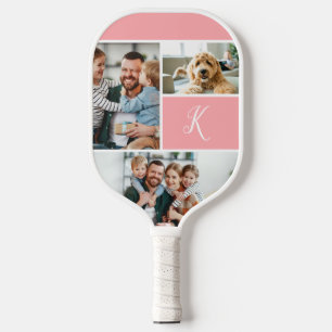 Raquette De Pickleball Monogramme et photo Collage Pickleball Paddle