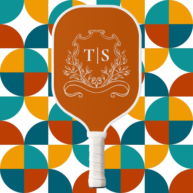 Raquette De Pickleball Monogramme Initial Classique en Terracotta Rustiqu (Rustic Terracotta Monogram Initial Classic Pickleball Paddle
)