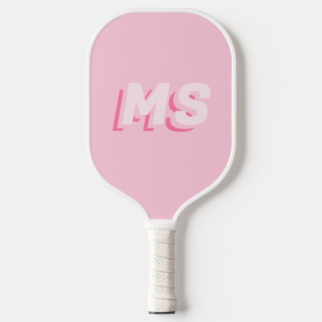 Raquette De Pickleball Monogramme initial rose moderne (Recto)
