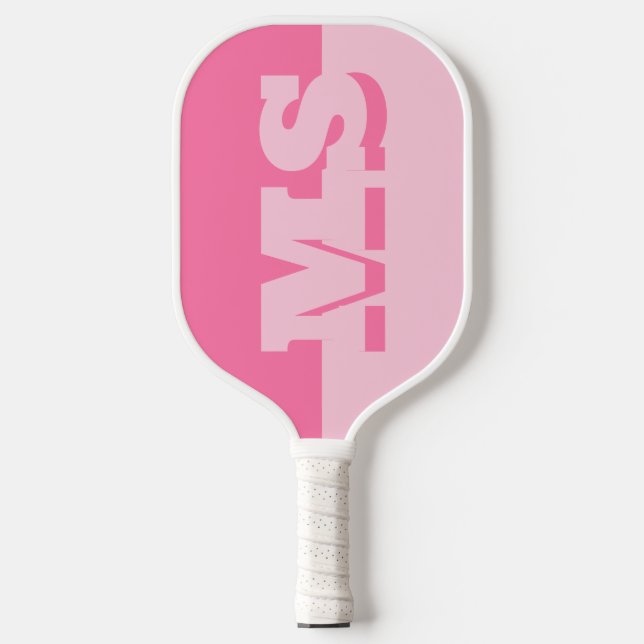 Raquette De Pickleball Monogramme initial rose moderne (Recto)