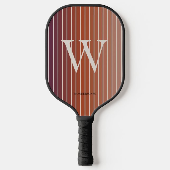 Raquette De Pickleball Monogramme Lever de Soleil Pastel (Recto)