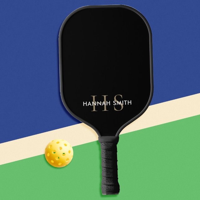 Raquette De Pickleball Monogramme minimaliste moderne (Créateur téléchargé)