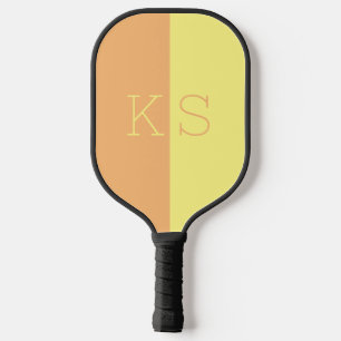 Raquette De Pickleball Monogramme minimaliste moderne jaune et orange