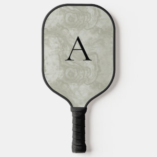 Raquette De Pickleball Monogramme minimaliste Moss Graine de bois vert