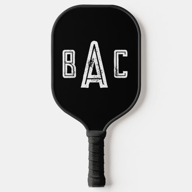 Raquette De Pickleball Monogramme moderne à trois lettres simple (Recto)