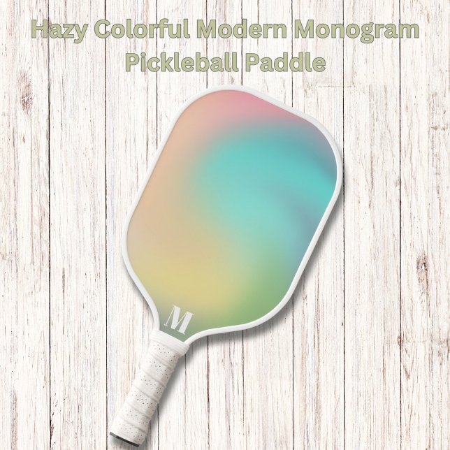 Raquette De Pickleball Monogramme moderne coloré (Créateur téléchargé)