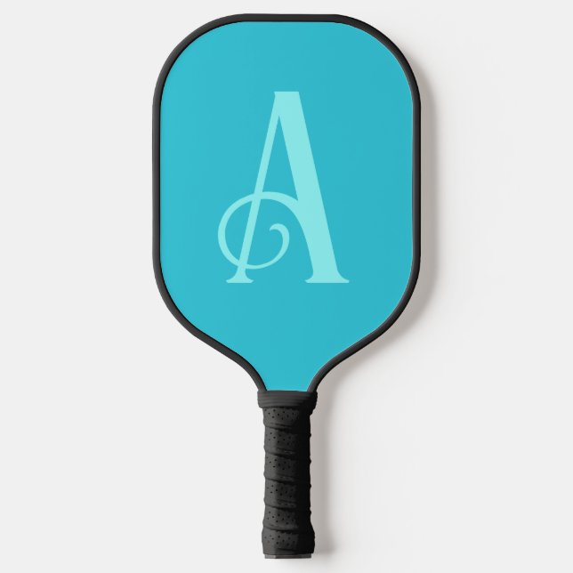 Raquette De Pickleball Monogramme Moderne Minimal Turquoise (Recto)