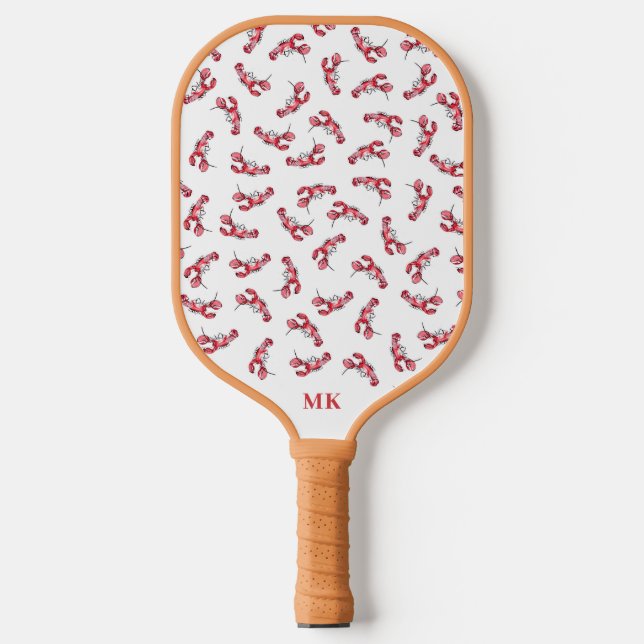 Raquette De Pickleball Monogramme Motif de homard (Recto)