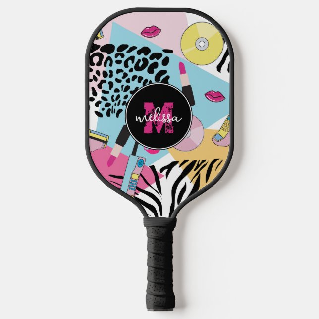 Raquette De Pickleball Monogramme Motif des années 1990 (Recto)