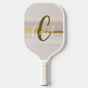 Raquette De Pickleball Monogramme neutre en or classique