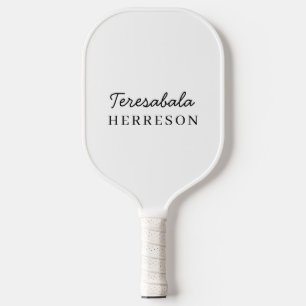 Raquette De Pickleball Monogramme Neutre   Style Chic Minimaliste Moderne