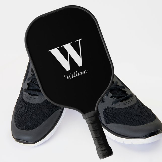 Raquette De Pickleball Monogramme noir (Créateur téléchargé)