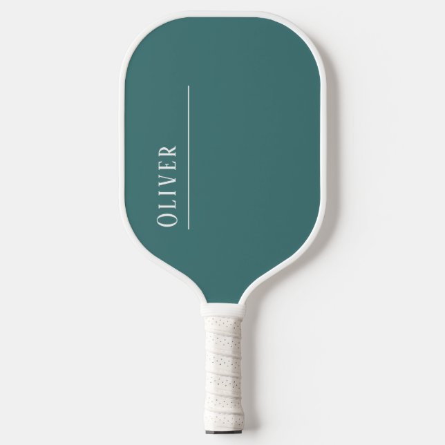 Raquette De Pickleball monogramme personnalisé, aqua moderne (Recto)