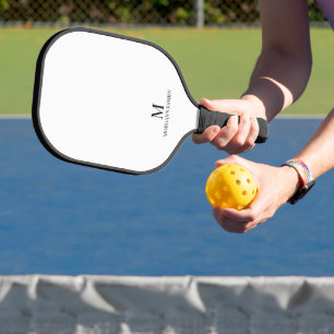Raquette De Pickleball Monogramme personnalisé minimaliste moderne Nom no