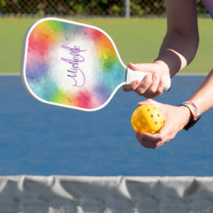 Raquette De Pickleball Monogramme personnalisé Modèle coloré moderne