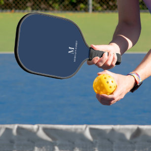 Raquette De Pickleball Monogramme personnalisé moderne minimaliste Nom Ma