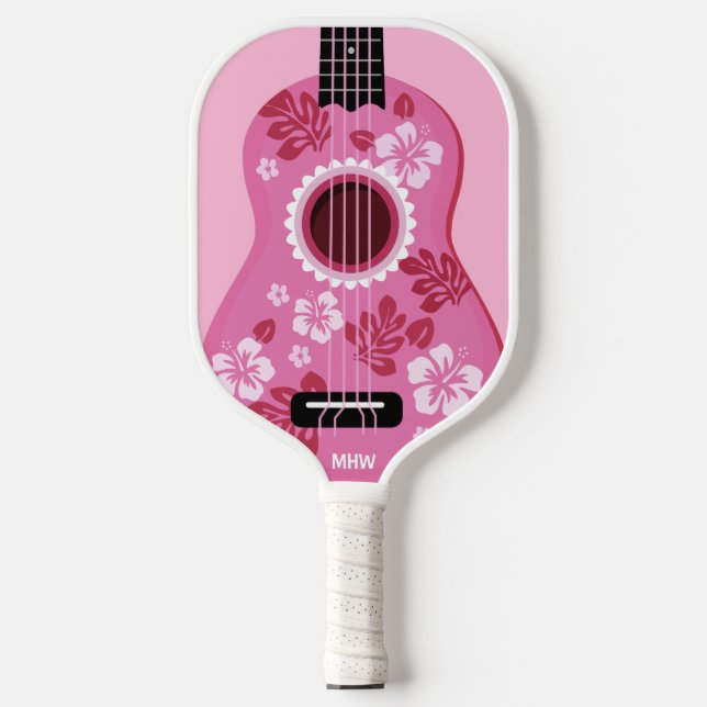 Raquette De Pickleball monogramme personnalisé Ukulele (Recto)