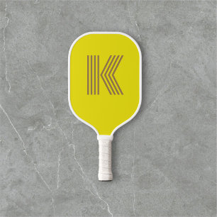 Raquette De Pickleball Monogramme Rétro Jaune