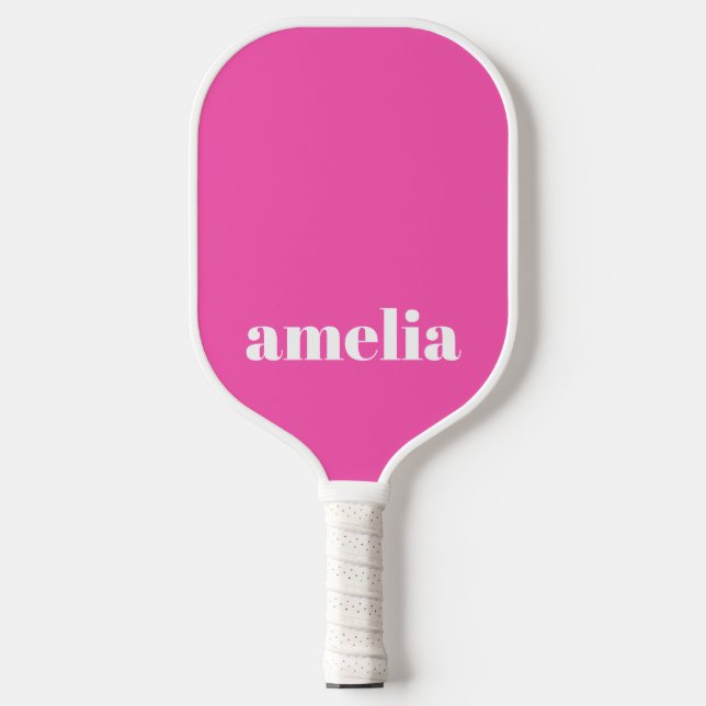 Raquette De Pickleball Monogramme rose chaud (Recto)