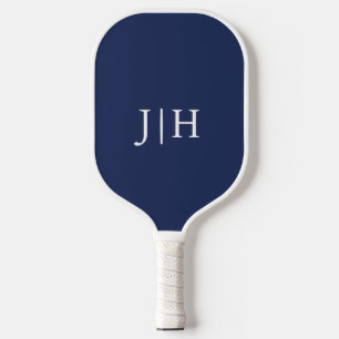 Raquette De Pickleball Monogramme simple classique marine/blanc minimalis