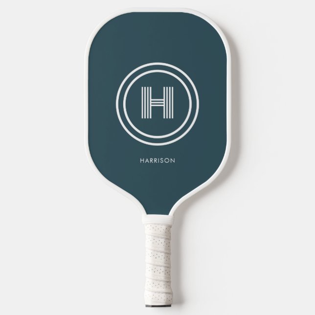 Raquette de Pickleball | Monogramme Simple Moderne (Recto)