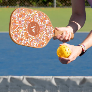 Raquette De Pickleball Monogramme super Retro Orange Florals