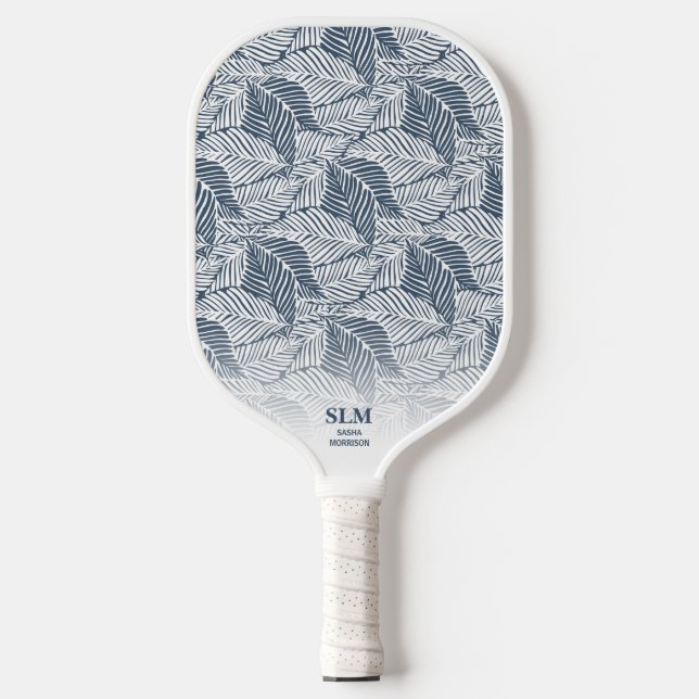 Raquette De Pickleball Monogramme sur mesure du Motif de feuille de coule (Recto)