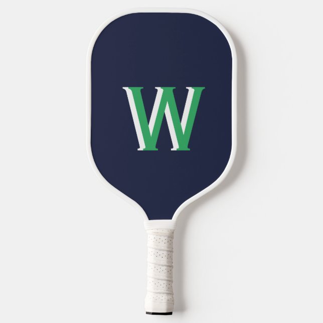 Raquette De Pickleball Monogramme vert de la marine Pickleball Paddle (Verso)