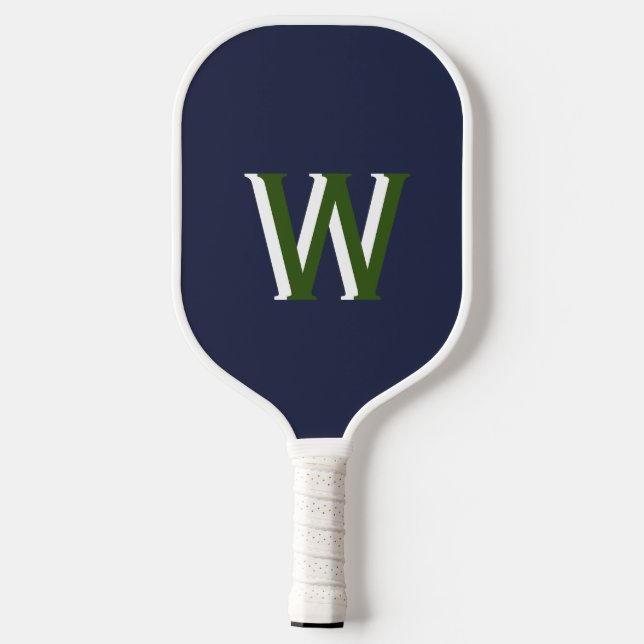 Raquette De Pickleball Monogramme vert de la marine Pickleball Paddle (Verso)